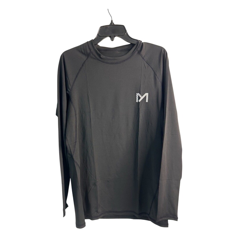Men's Black Compression Long Sleeve Athletic Shirt Size XL